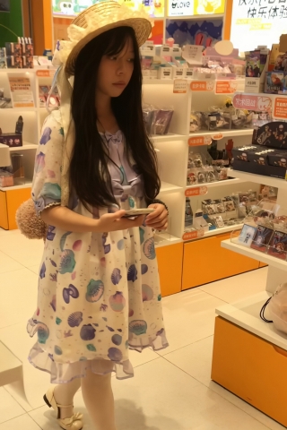 TK323-洛丽塔白丝妹子黑内开闪