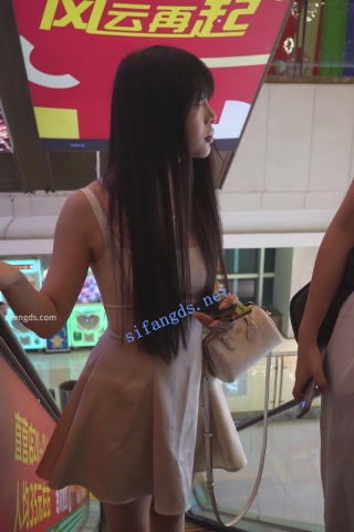 (BC-AA-498)骚高跟鞋气质美女逛街..扶梯抄底蕾丝边粉内