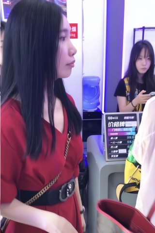 TK287-红裙肉丝妹子开闪