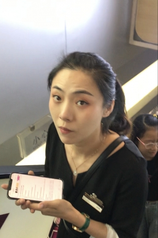 TK421-原创 投稿 长裙柜姐薄丝透明内开闪